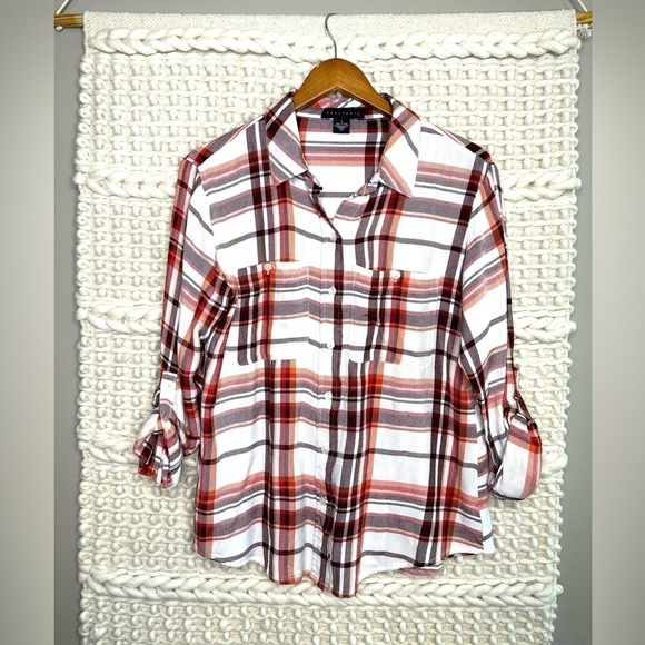 Anthropologie Sanctuary Plaid Button Down Top - Picture 1 of 5